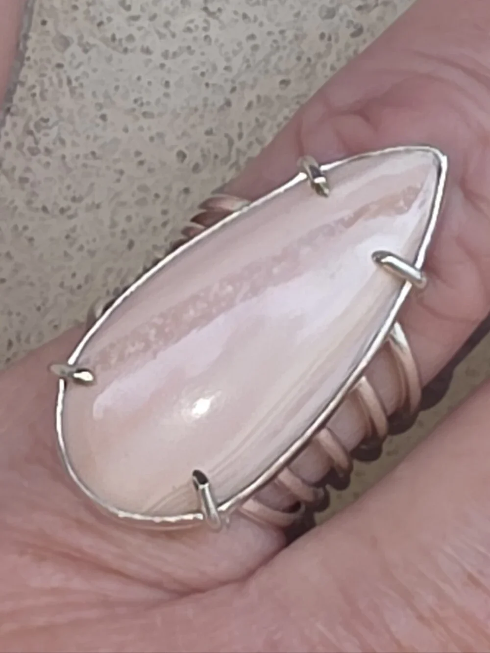Pink Opal Gemstone Ring In 925 Sterling Silver (7)
